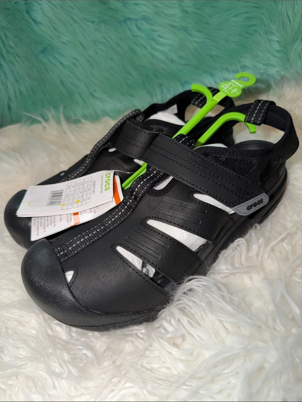 NWT CROCS Black Yukon Fisherman Clogs Mens size 10